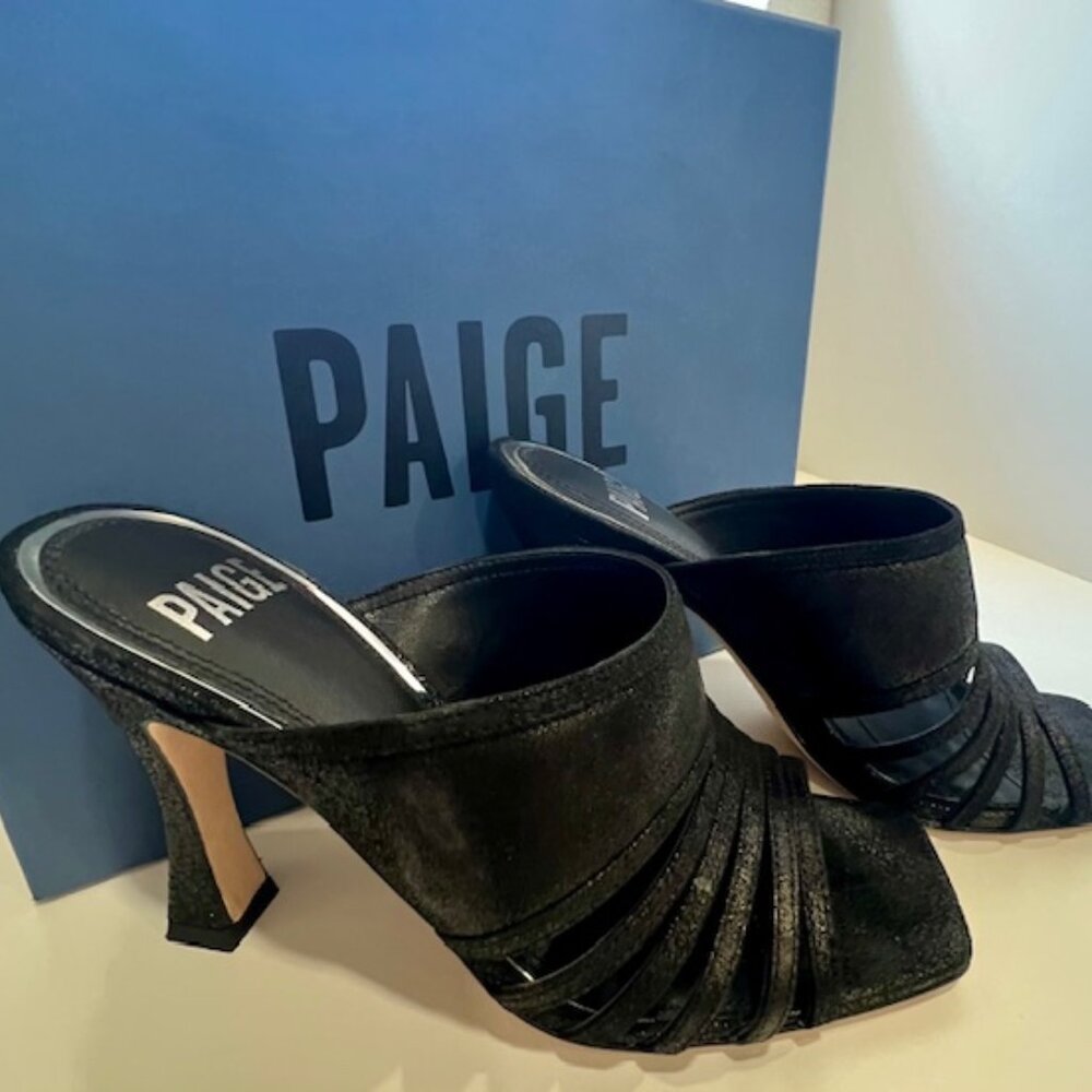 Paige Square Toe Slide - Black